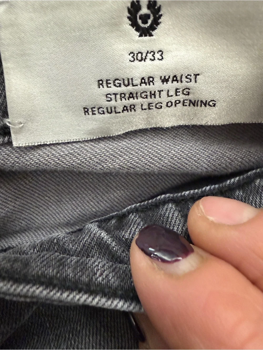 Belstaff Moto-Style Distressed Straight Leg Jeans – Gray (Size 30/33)